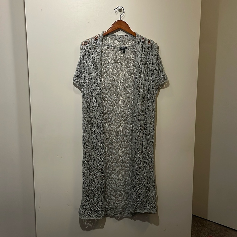 GORGEOUS Eileen Fisher loose knit short sleeve duster length cardigan size XL